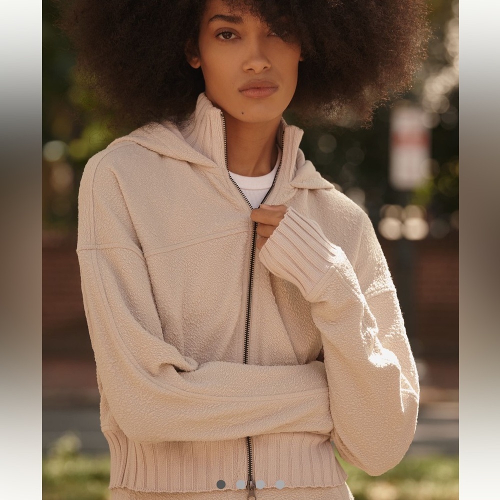 Anthropologie Sundays Cream Track Suit sz M - Picture 2 of 15